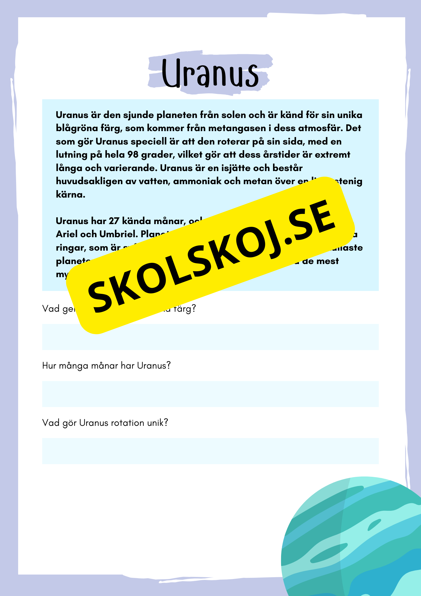 Solsystemet och lite till - Häfte
