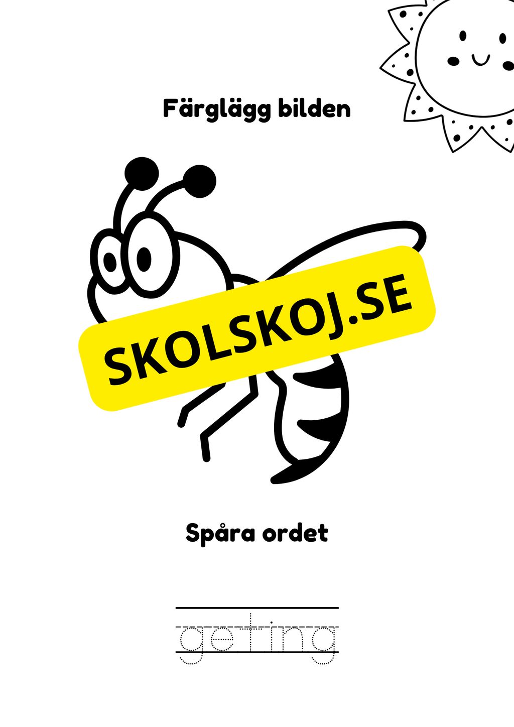 Spåra och färglägg - Sommardjur och insekter