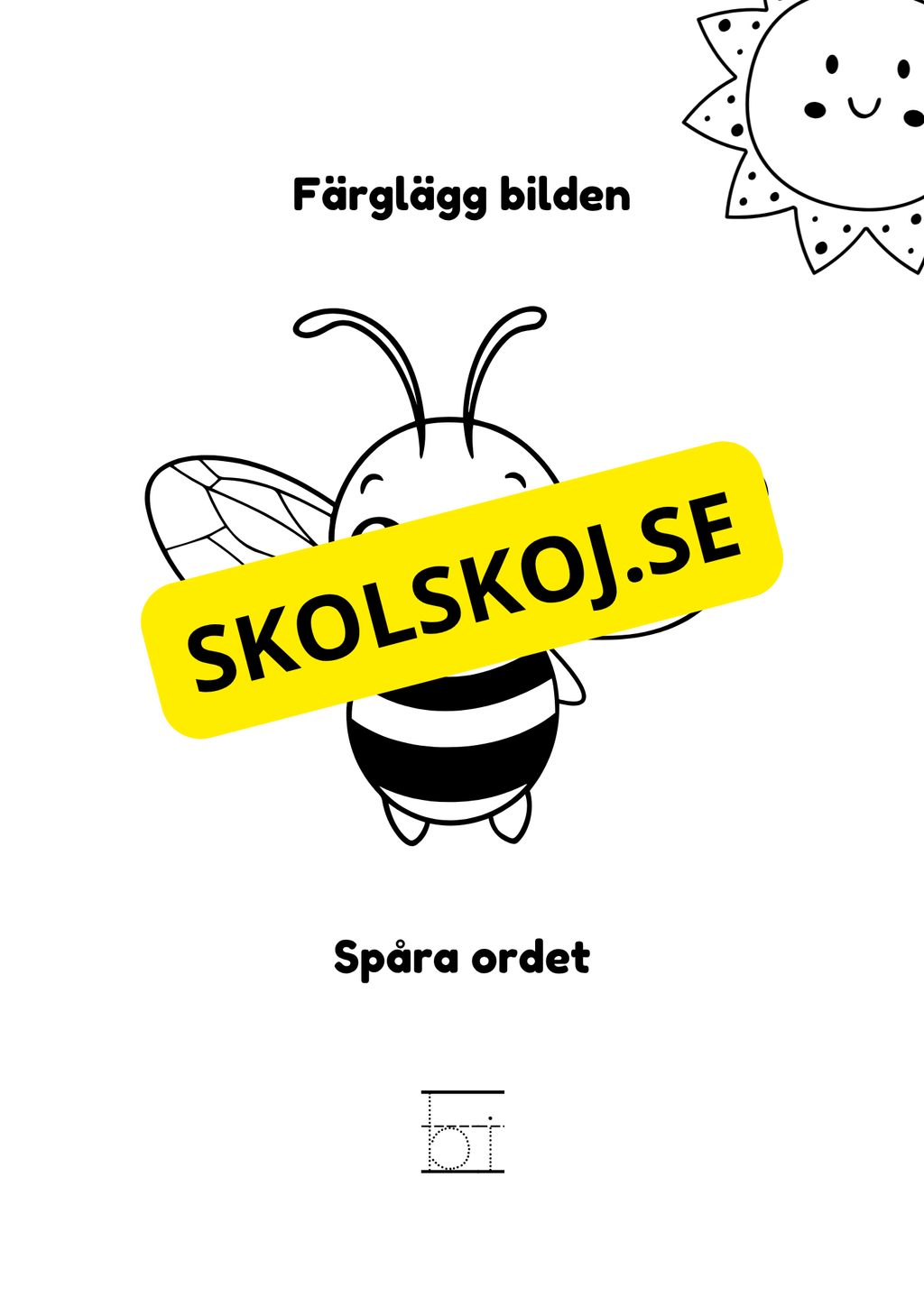 Spåra och färglägg - Sommardjur och insekter