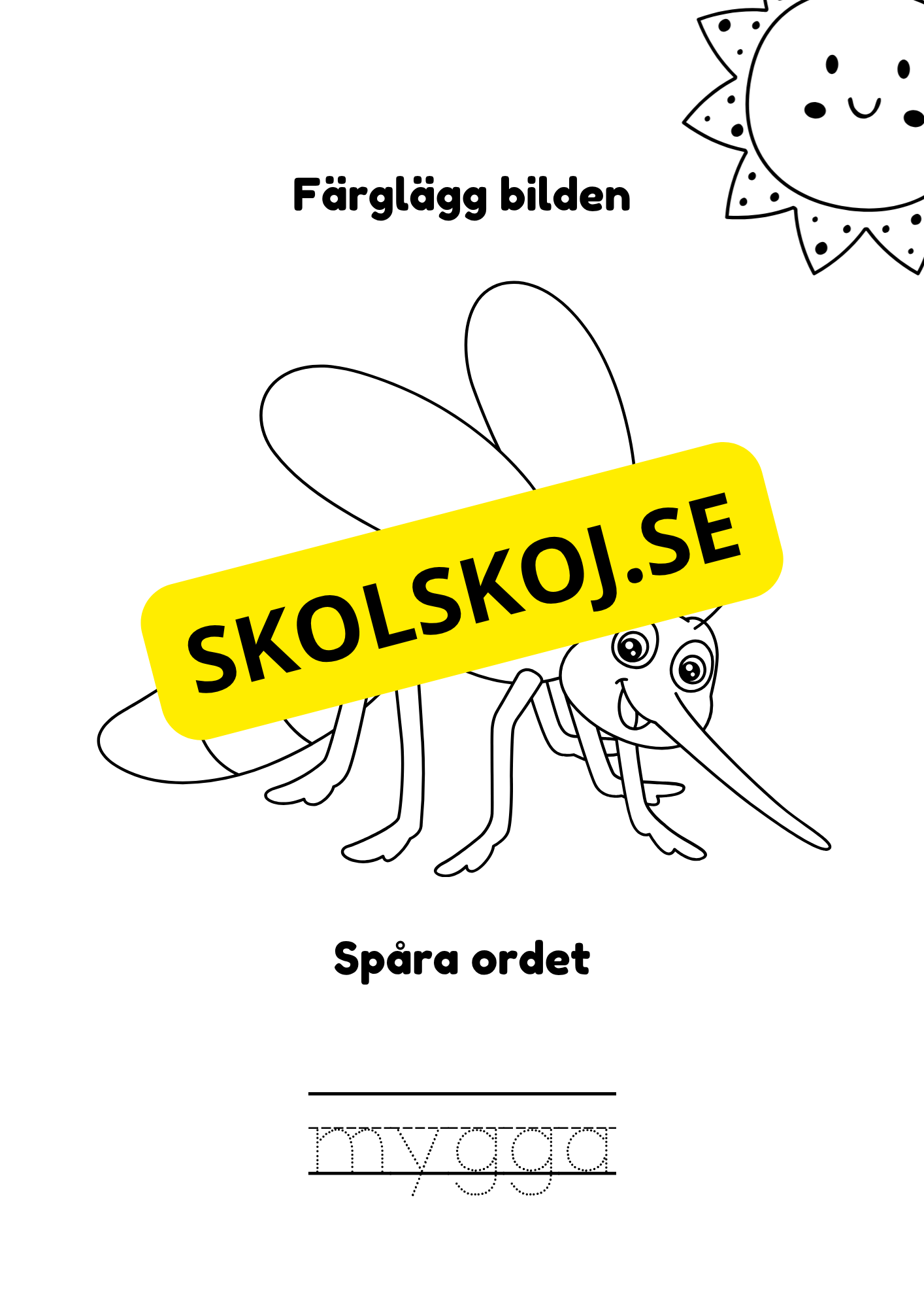 Spåra och färglägg - Sommardjur och insekter
