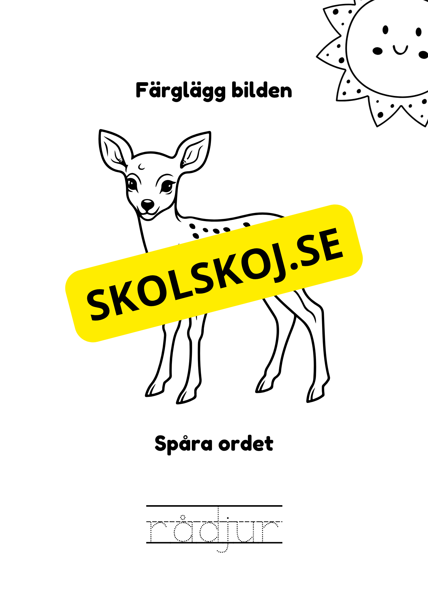 Spåra och färglägg - Sommardjur och insekter