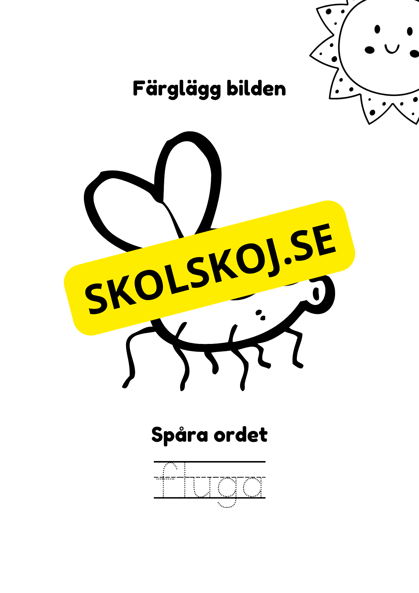 Spåra och färglägg - Sommardjur och insekter