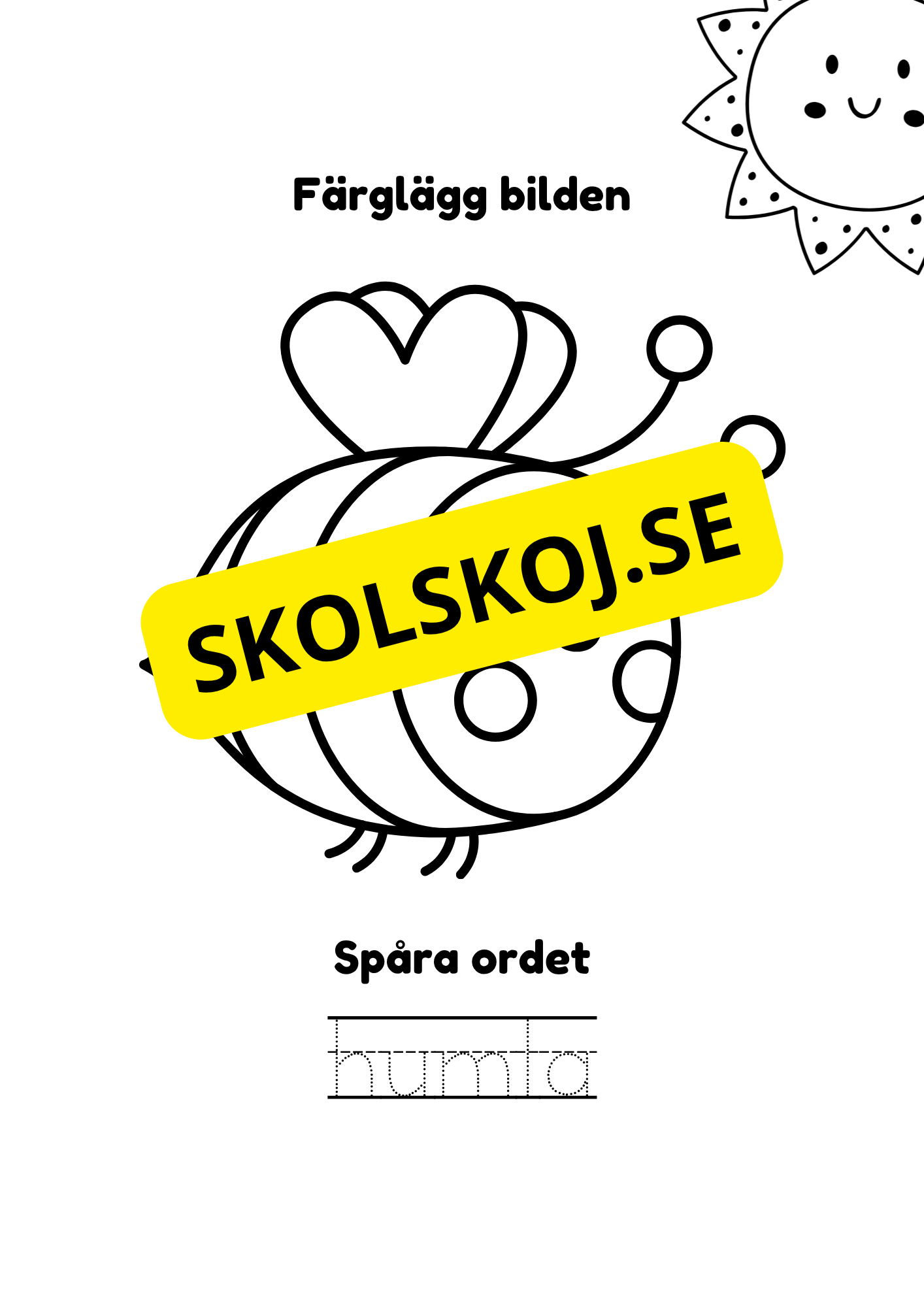 Spåra och färglägg - Sommardjur och insekter
