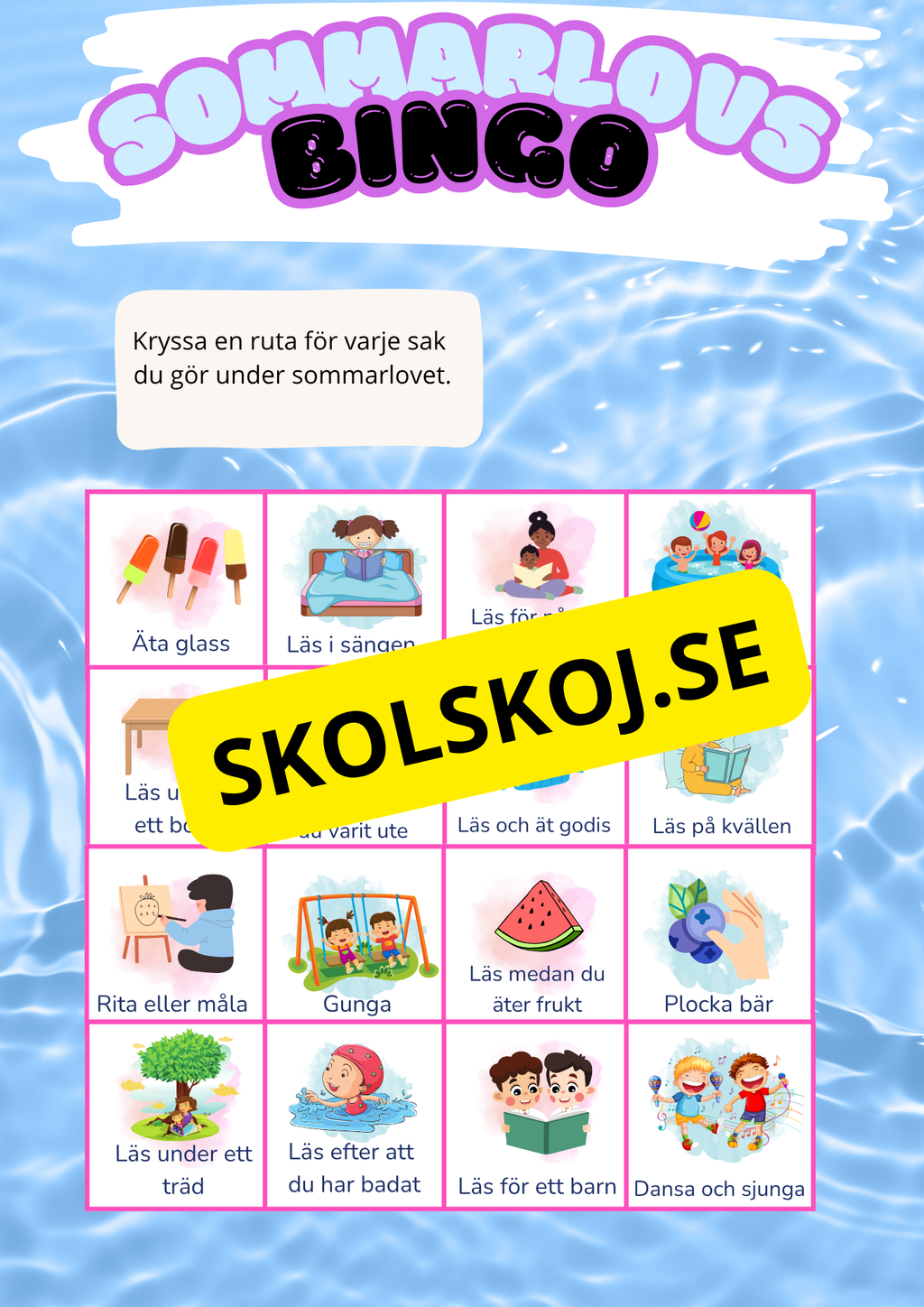 Sommarlovsbingo (4 st)