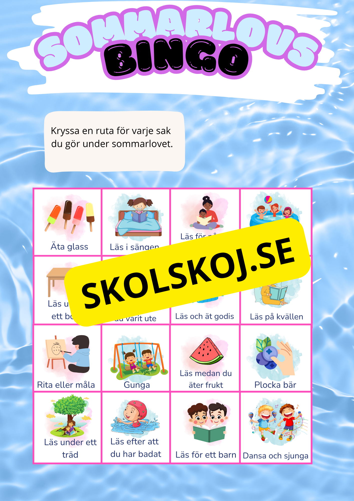 Sommarlovsbingo (4 st)