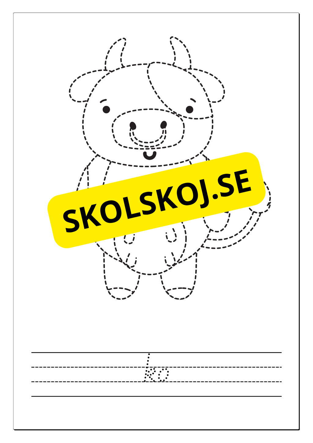 Spåra, färglägg och skriv - Tema djur