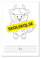 Spåra, färglägg och skriv - Tema djur