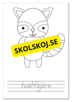 Spåra, färglägg och skriv - Tema djur