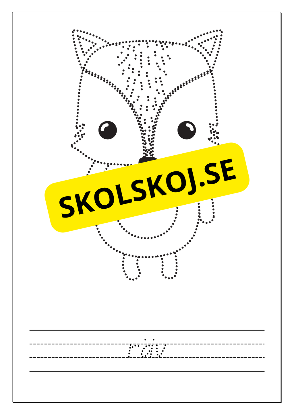 Spåra, färglägg och skriv - Tema djur