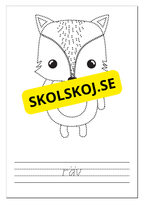 Spåra, färglägg och skriv - Tema djur
