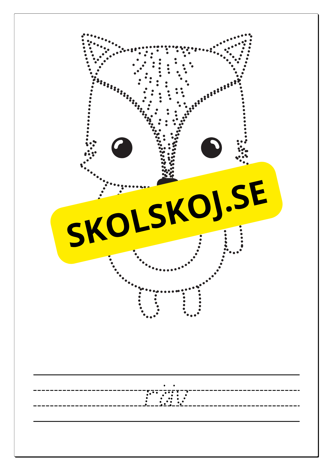 Spåra, färglägg och skriv - Tema djur