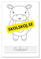Spåra, färglägg och skriv - Tema djur