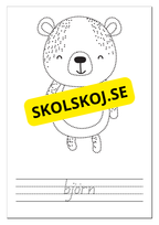Spåra, färglägg och skriv - Tema djur