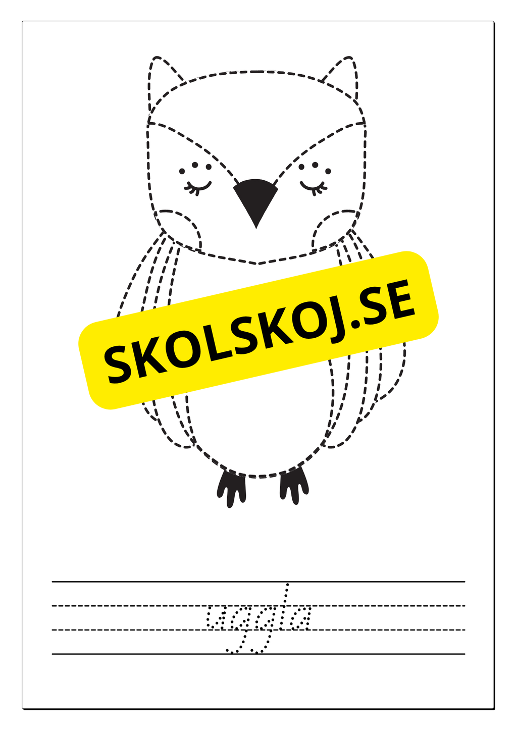 Spåra, färglägg och skriv - Tema djur