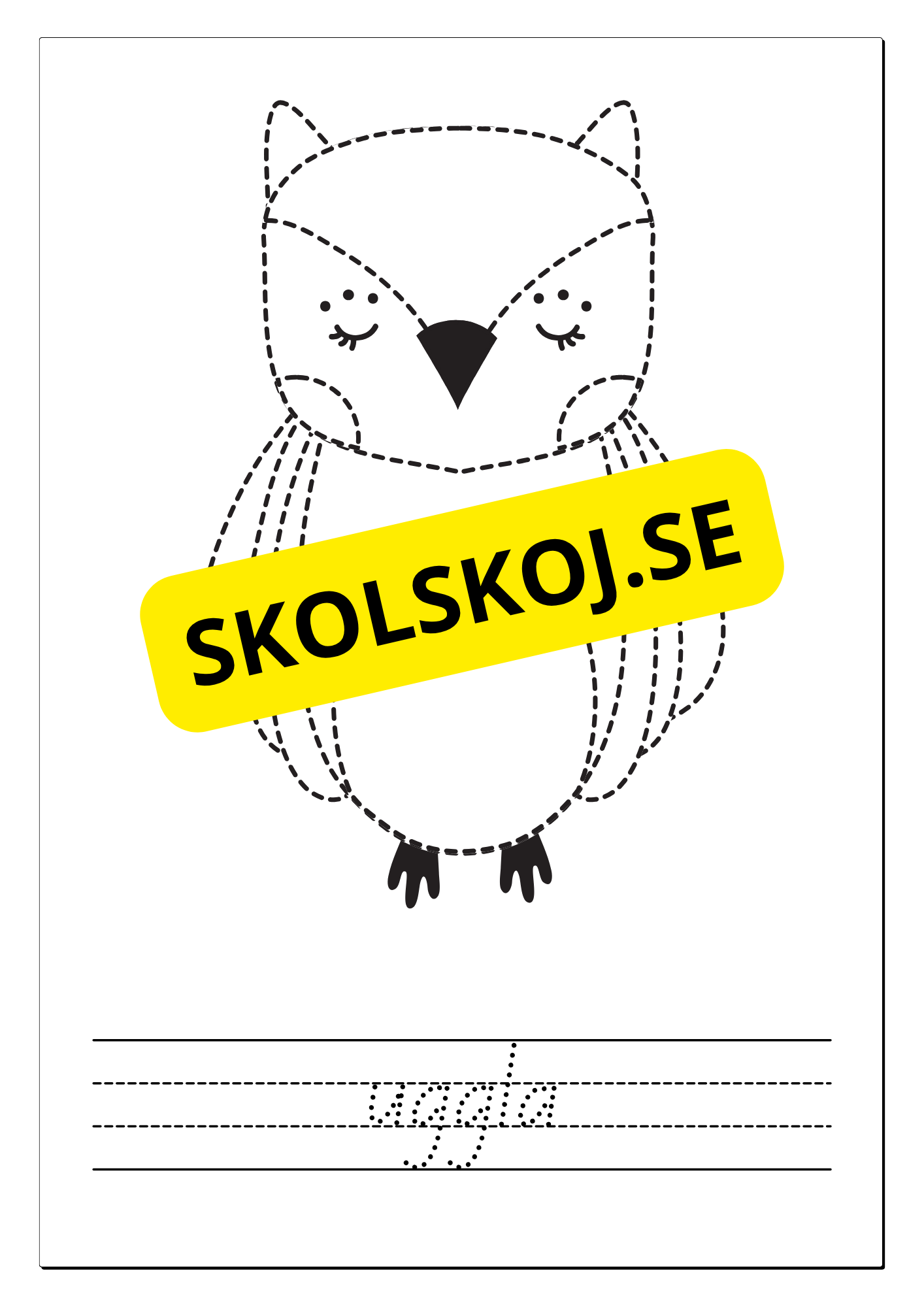 Spåra, färglägg och skriv - Tema djur