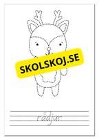 Spåra, färglägg och skriv - Tema djur