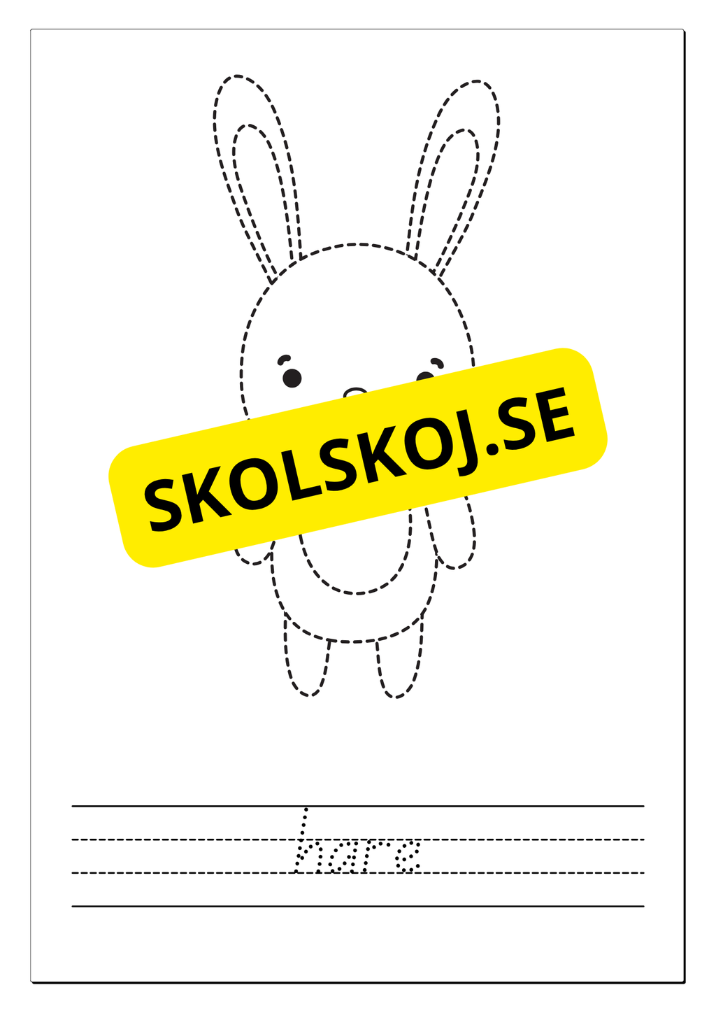 Spåra, färglägg och skriv - Tema djur