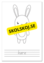 Spåra, färglägg och skriv - Tema djur