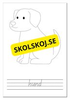 Spåra, färglägg och skriv - Tema djur