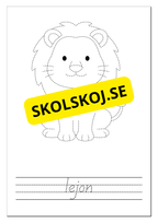 Spåra, färglägg och skriv - Tema djur