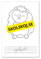 Spåra, färglägg och skriv - Tema djur