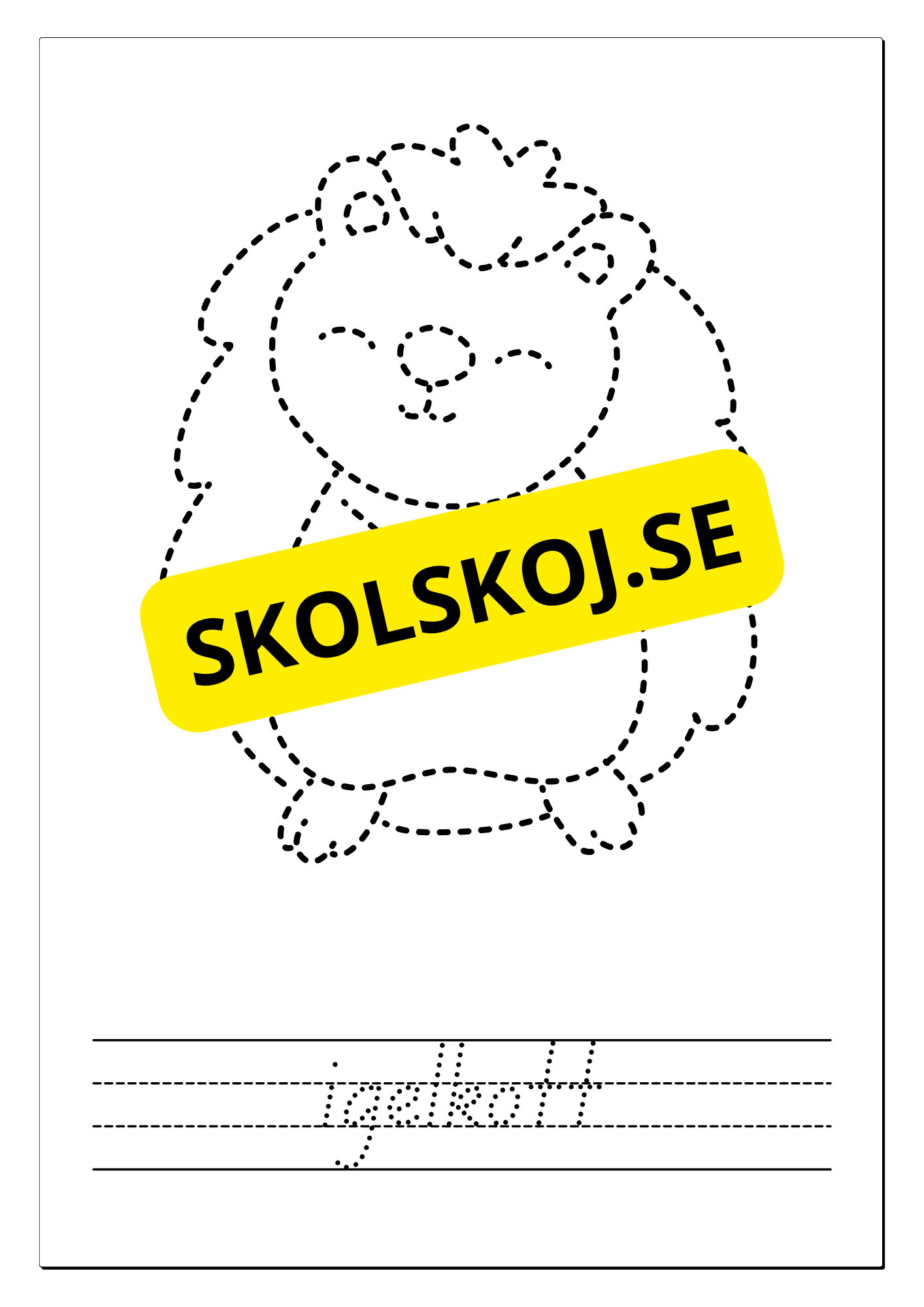 Spåra, färglägg och skriv - Tema djur