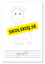 Spåra, färglägg och skriv - Tema djur