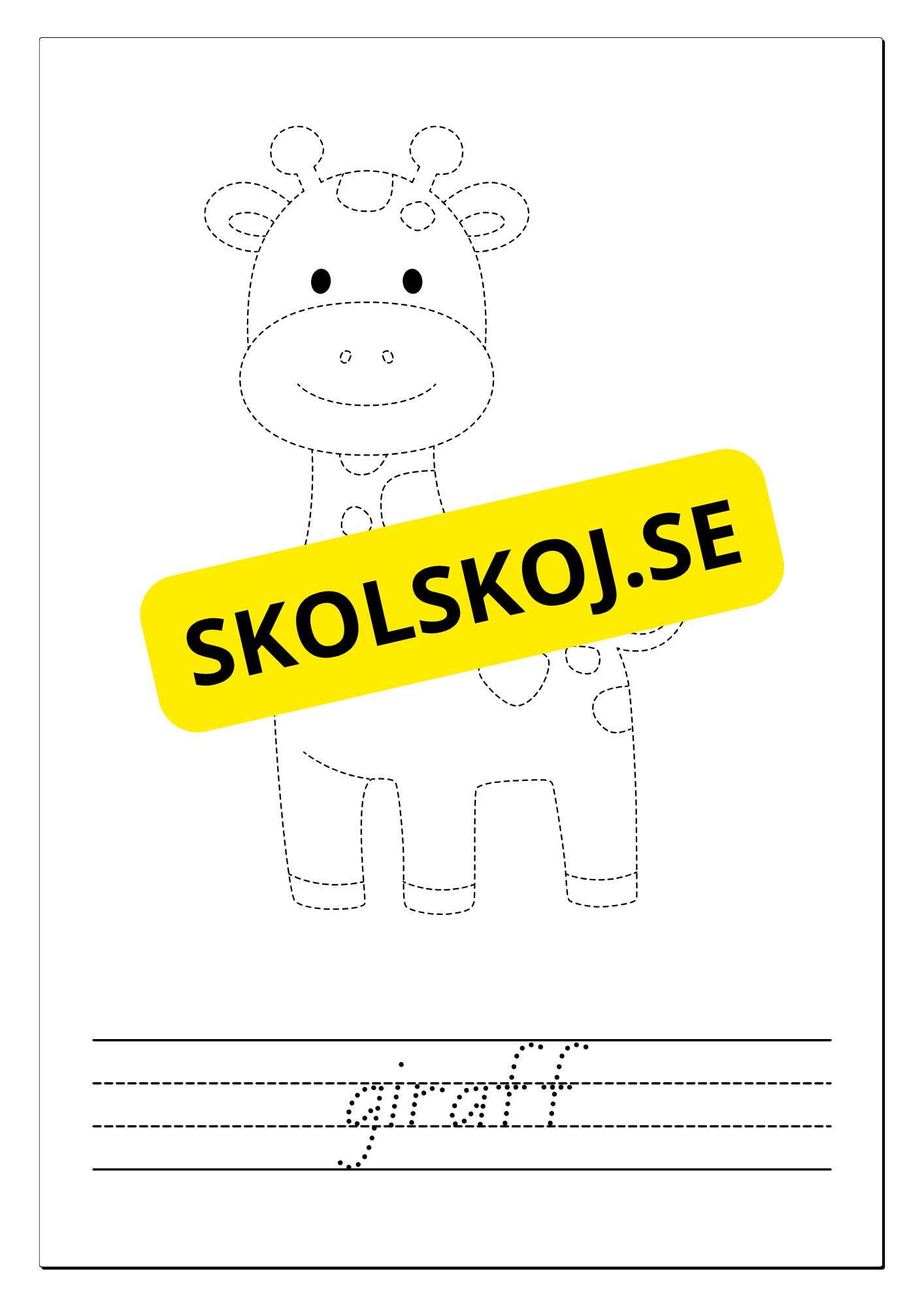 Spåra, färglägg och skriv - Tema djur