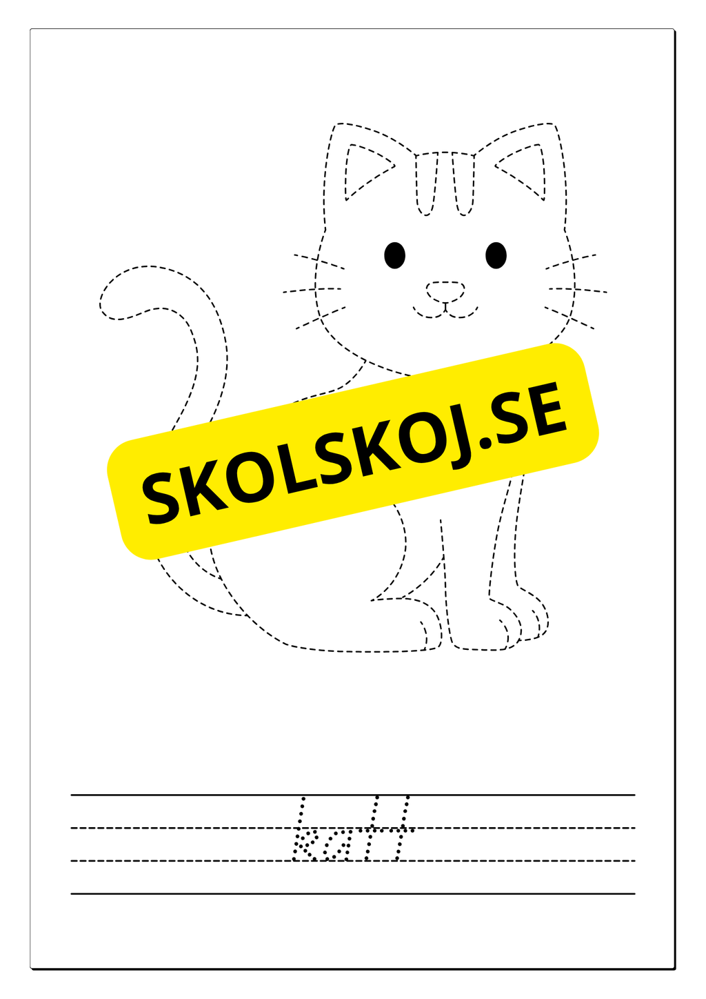 Spåra, färglägg och skriv - Tema djur