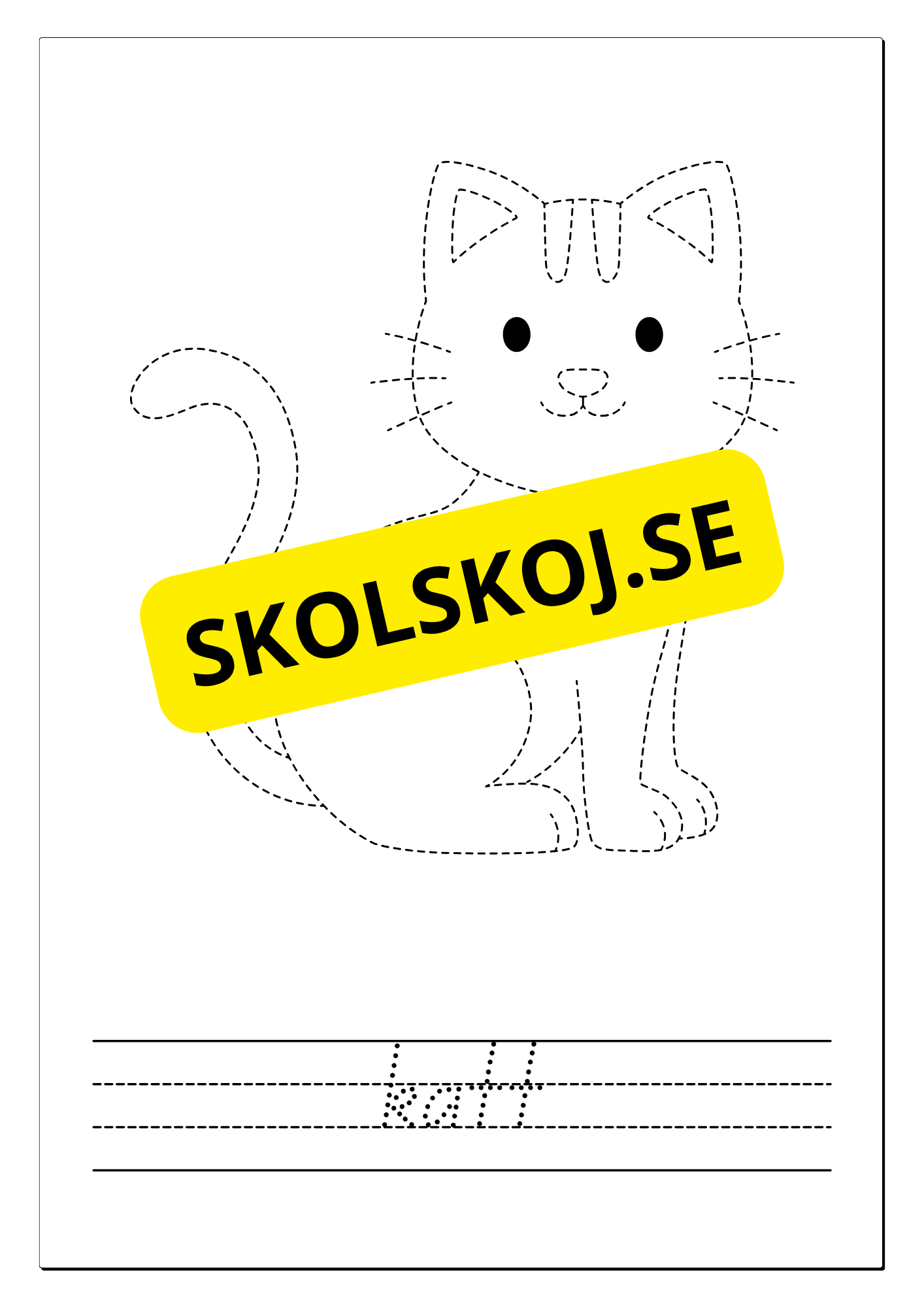 Spåra, färglägg och skriv - Tema djur