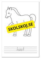 Spåra, färglägg och skriv - Tema djur