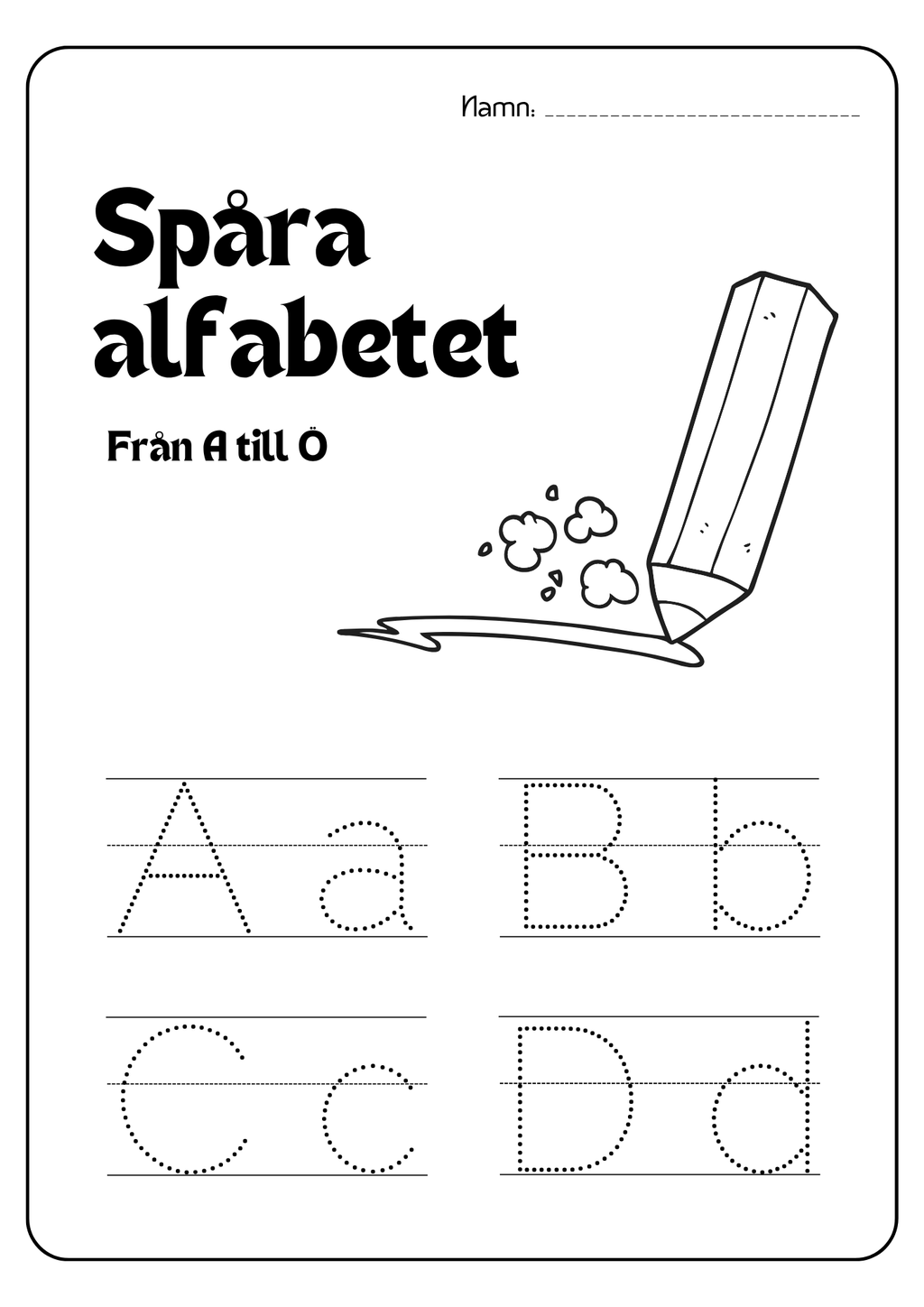 Spåra alfabetet - Från A till Ö