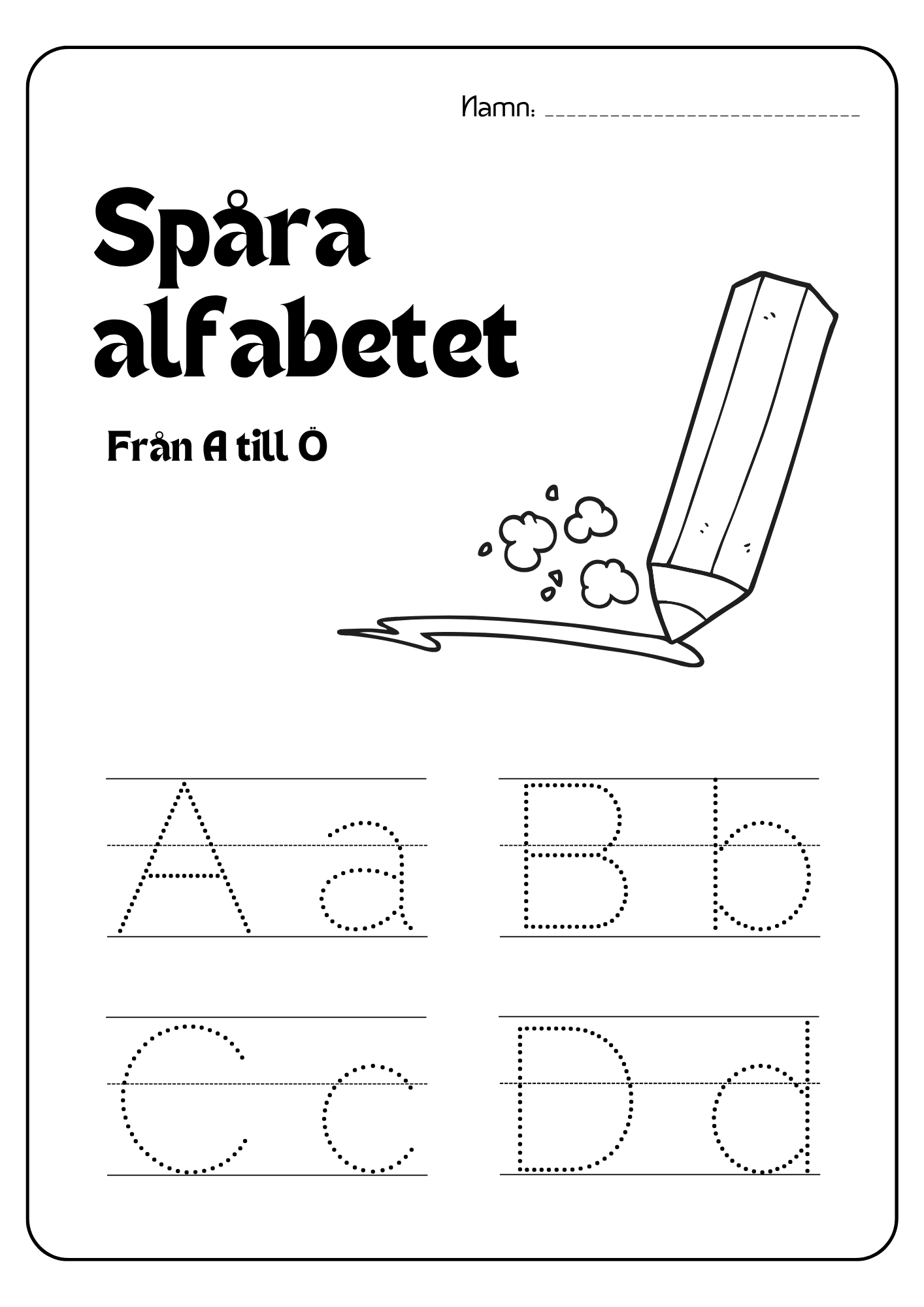 Spåra alfabetet - Från A till Ö