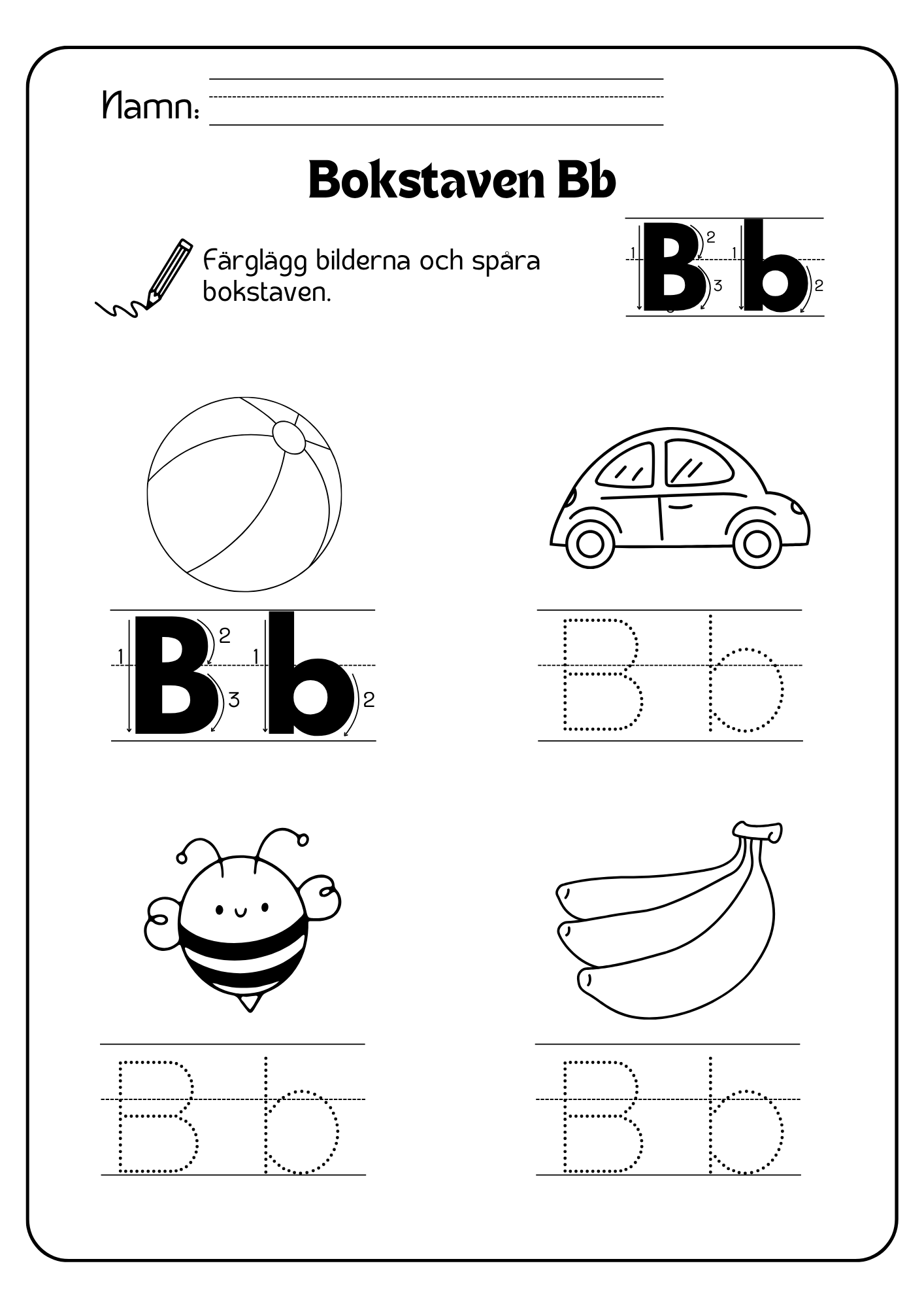 Spåra alfabetet - Från A till Ö
