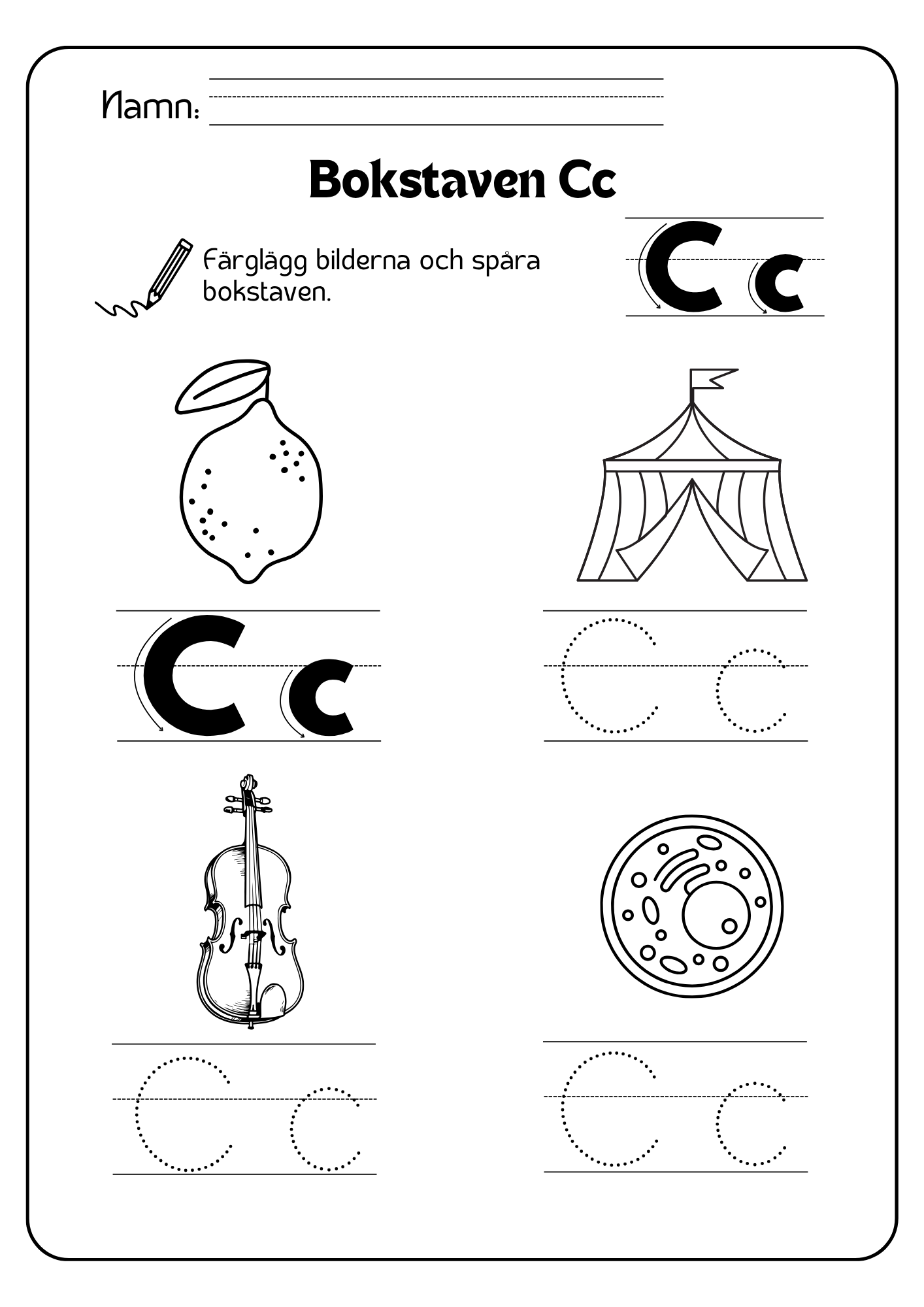 Spåra alfabetet - Från A till Ö