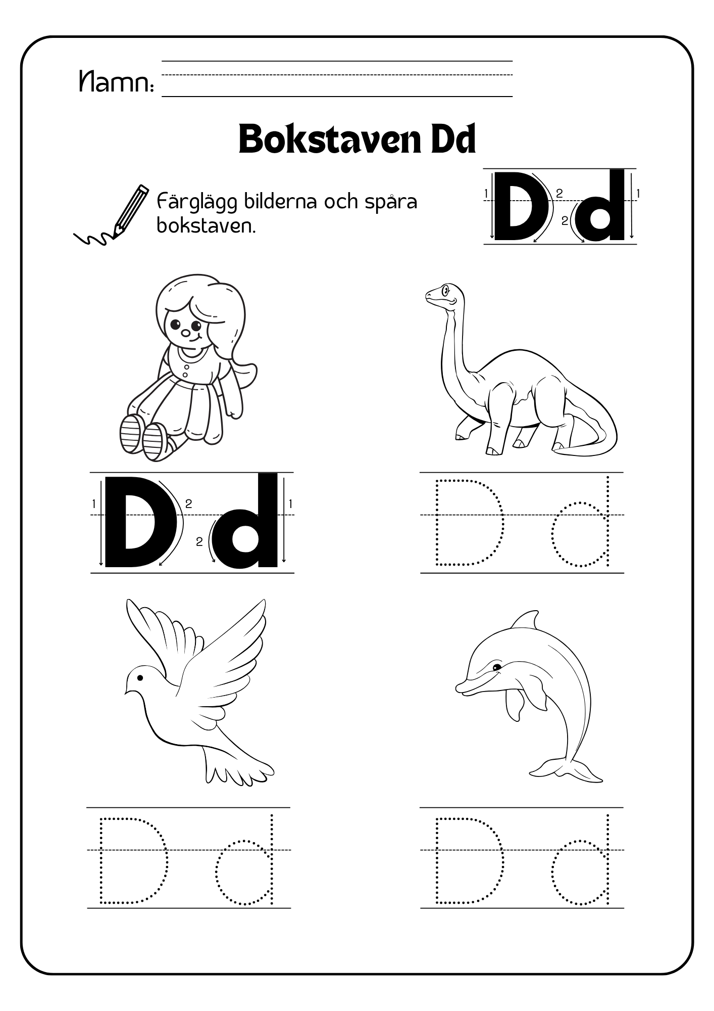 Spåra alfabetet - Från A till Ö