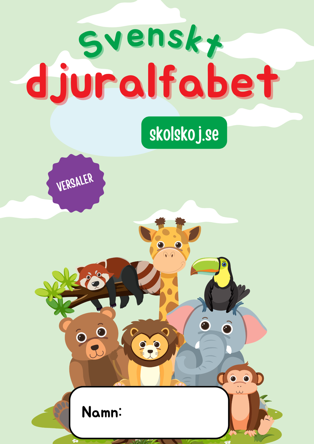 Spåra alfabetet - Tema djur versaler