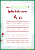 Spåra bokstaven - Jultema