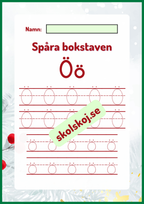 Spåra bokstaven - Jultema