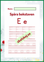 Spåra bokstaven - Jultema
