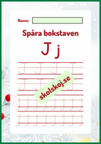 Spåra bokstaven - Jultema