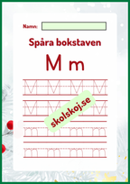 Spåra bokstaven - Jultema