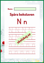 Spåra bokstaven - Jultema