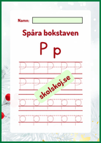 Spåra bokstaven - Jultema
