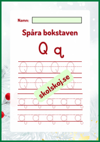 Spåra bokstaven - Jultema
