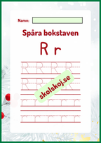 Spåra bokstaven - Jultema