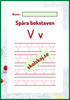 Spåra bokstaven - Jultema
