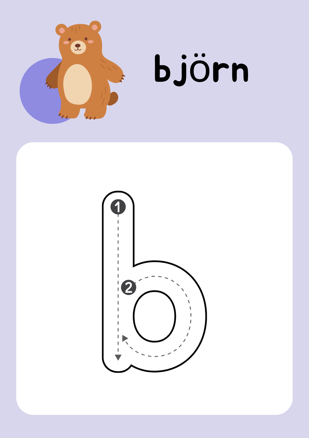 Spåra bokstäver - Tema djur gemener