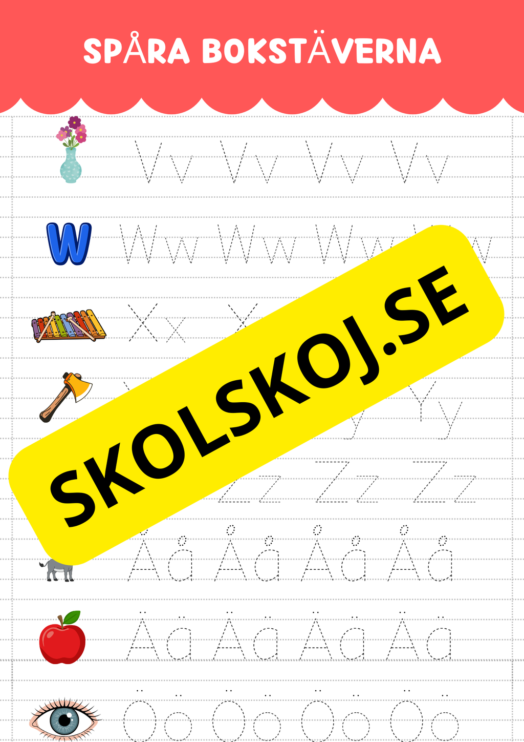 Spåra bokstäverna - A till Ö