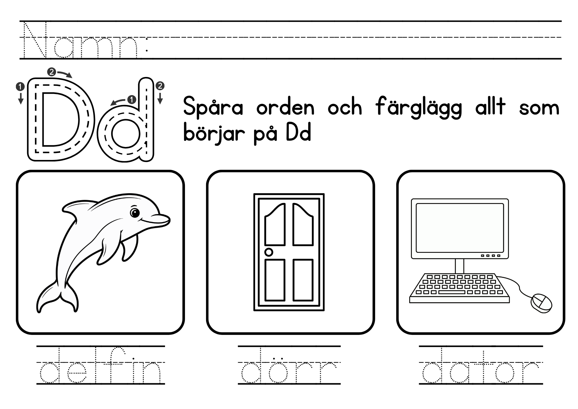 Spåra bokstäver och lär dig alfabetet